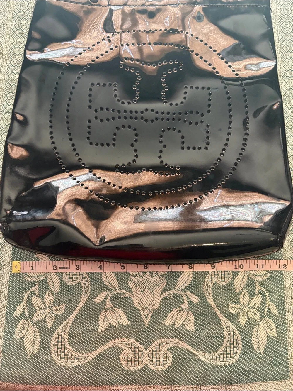 Tory Burch Black Patent Tote Bag